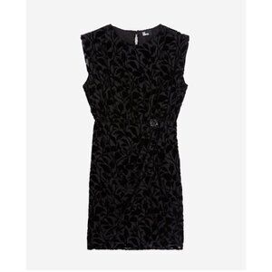 The Kooples Short Black Devore Velvet Dress Size S Cocktail